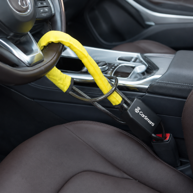 CarSmarti Steering Wheel and Seatbelt Lock